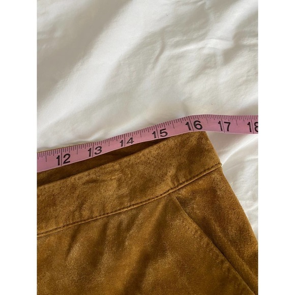 Express Women's Camel Leather Tapered Trouser Pants High-rise Tan Brown Size 10 - Picture 8 of 8